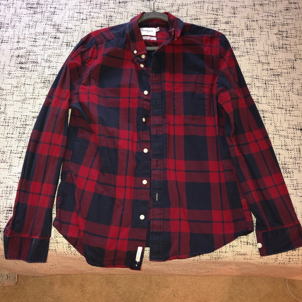 Red & Blue checkered button down by Merona